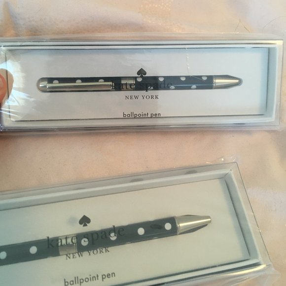 kate spade charming dot ballpoint pen black white polka dot nwt - Picture 9 of 10